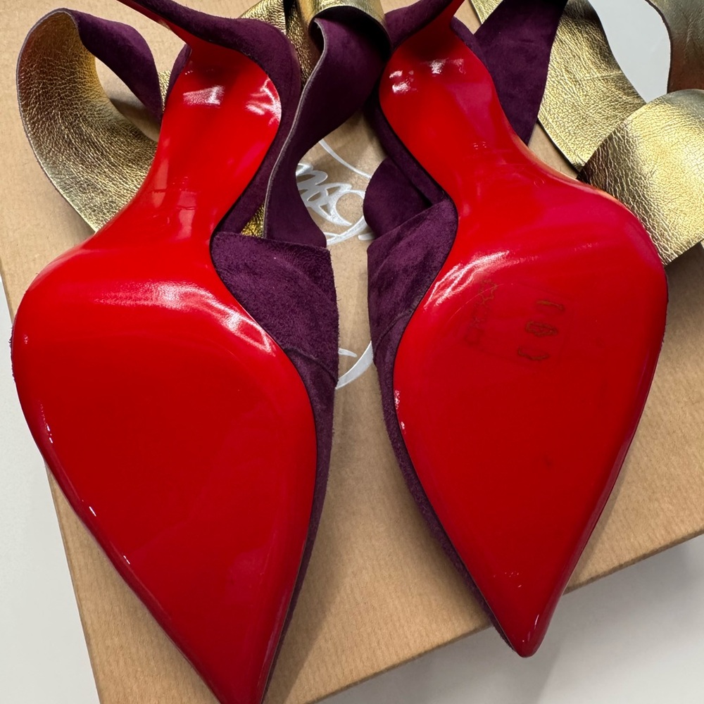 Christian Louboutin Burgundy Heeled Boots - Picture 9 of 13